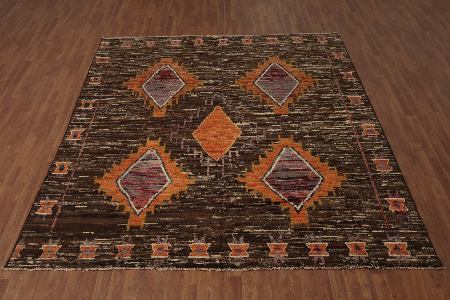 Bohemian Moroccan Area Rug 8x10 with Earthy Tones and Warm Designs