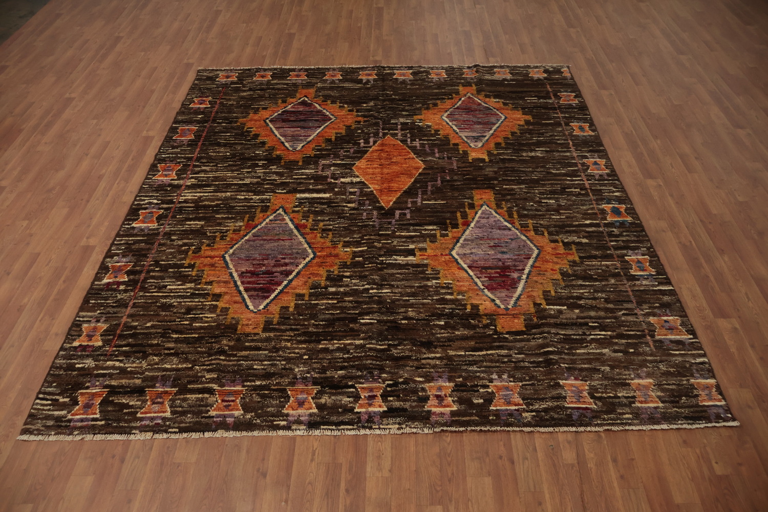 Bohemian Moroccan Area Rug 8x10 with Earthy Tones and Warm Designs