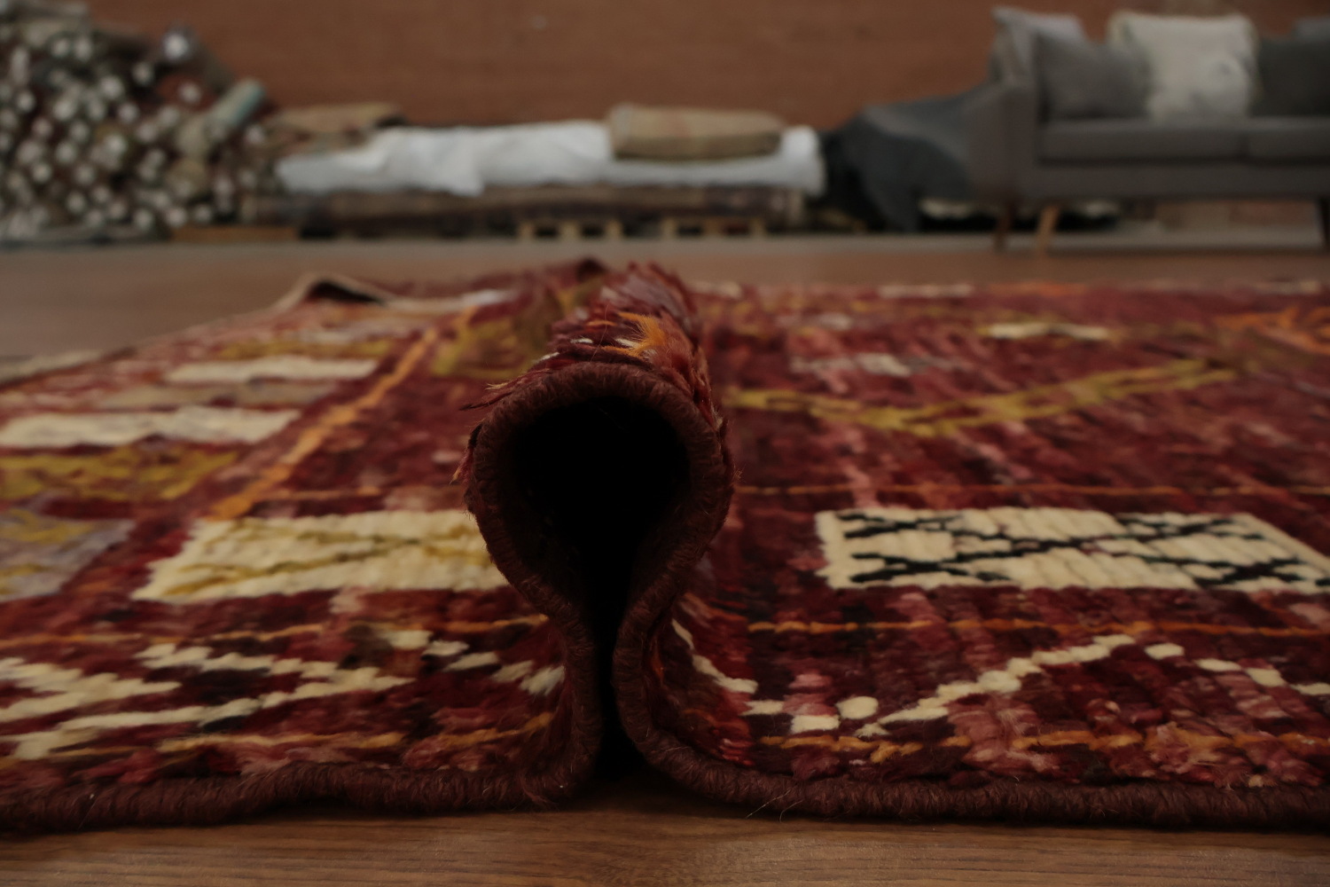 Moroccan Area Rug 7x10 in Deep Earthy Colors with Tribal Influences