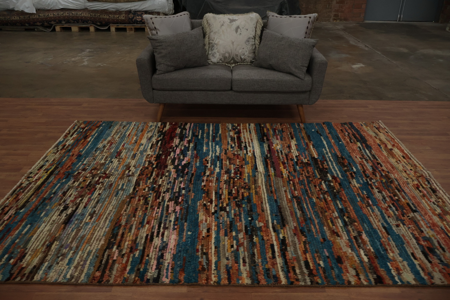 Dynamic Multicolored Moroccan Area Rug 6x10 for Living Spaces