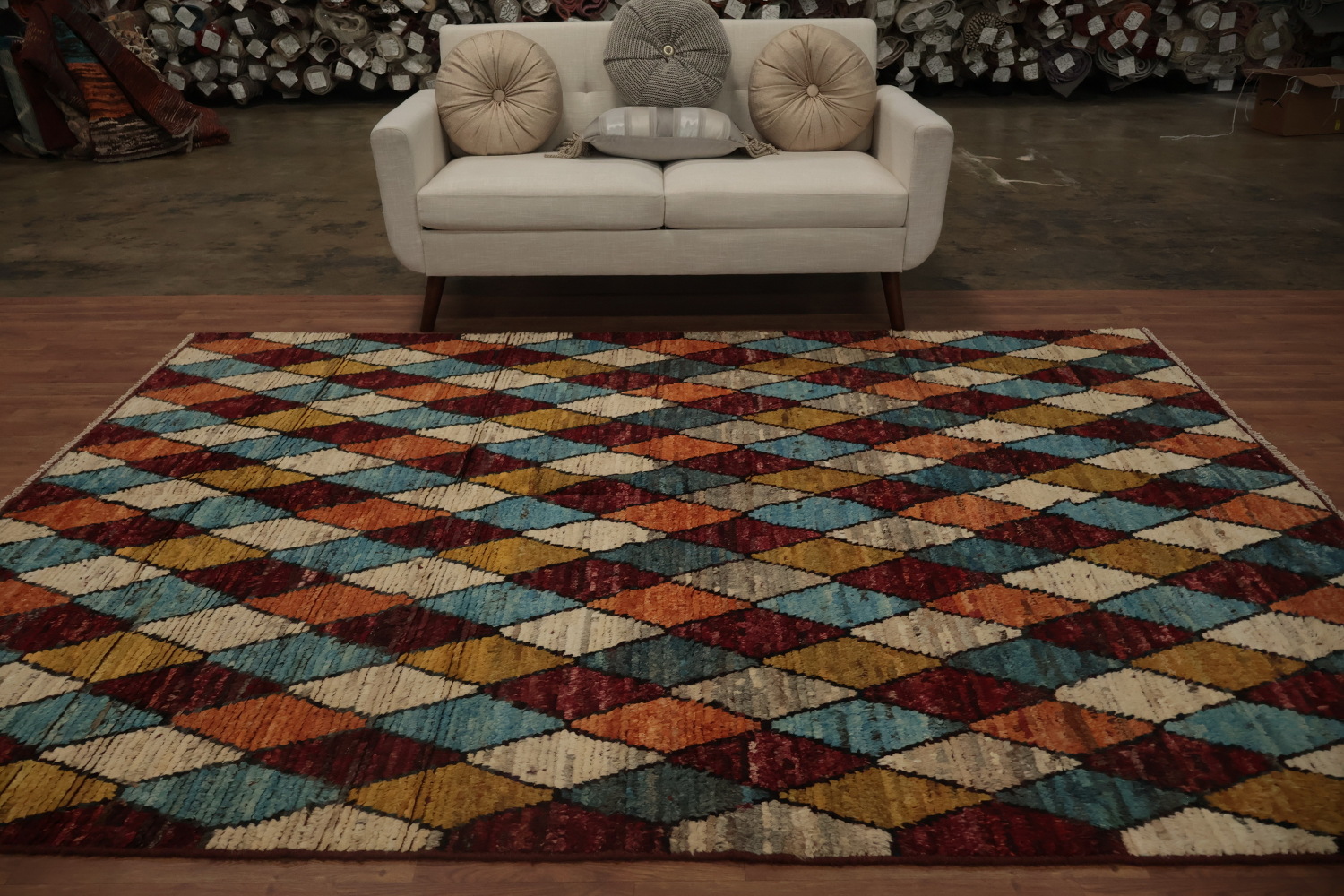 Rhombus Moroccan Area Rug 7x9 for a Vibrant and Cozy Living Space