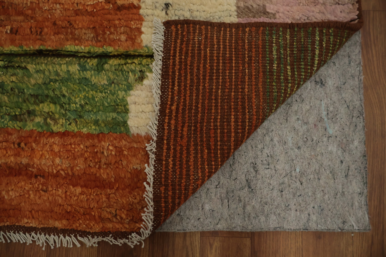 Orange Wool Moroccan Oriental Area Rug 7x10