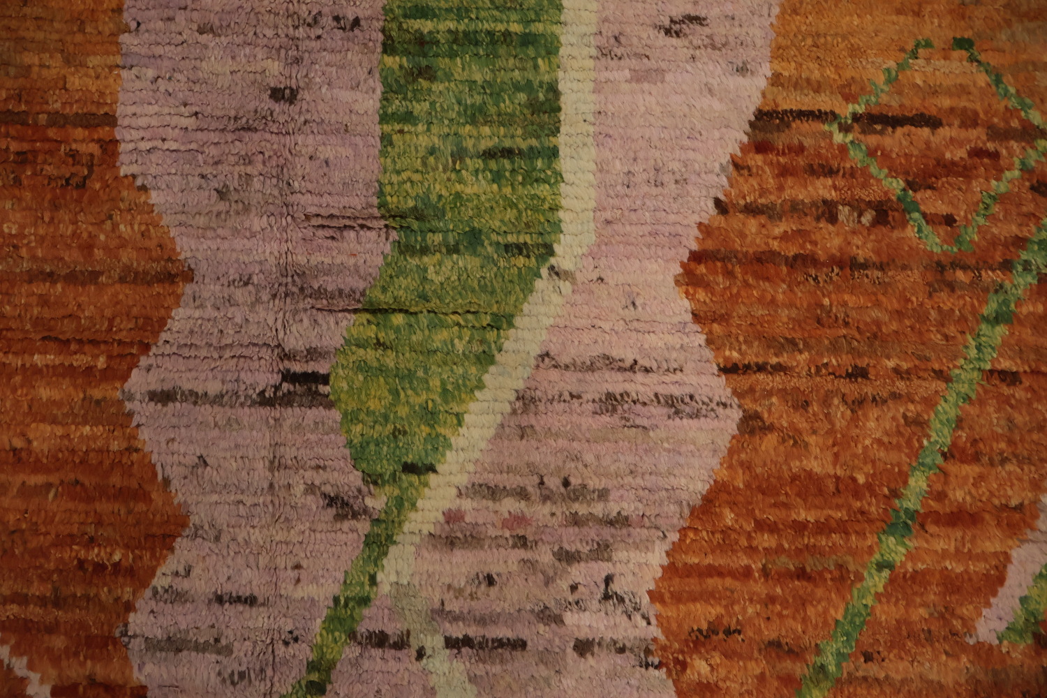 Orange Wool Moroccan Oriental Area Rug 7x10