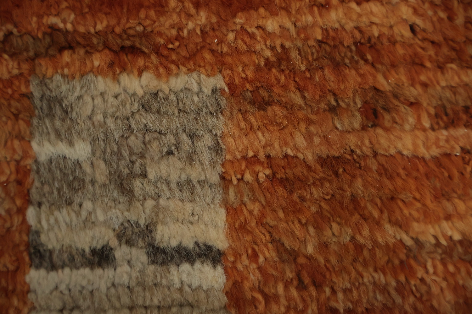 Orange Wool Moroccan Oriental Area Rug 7x10