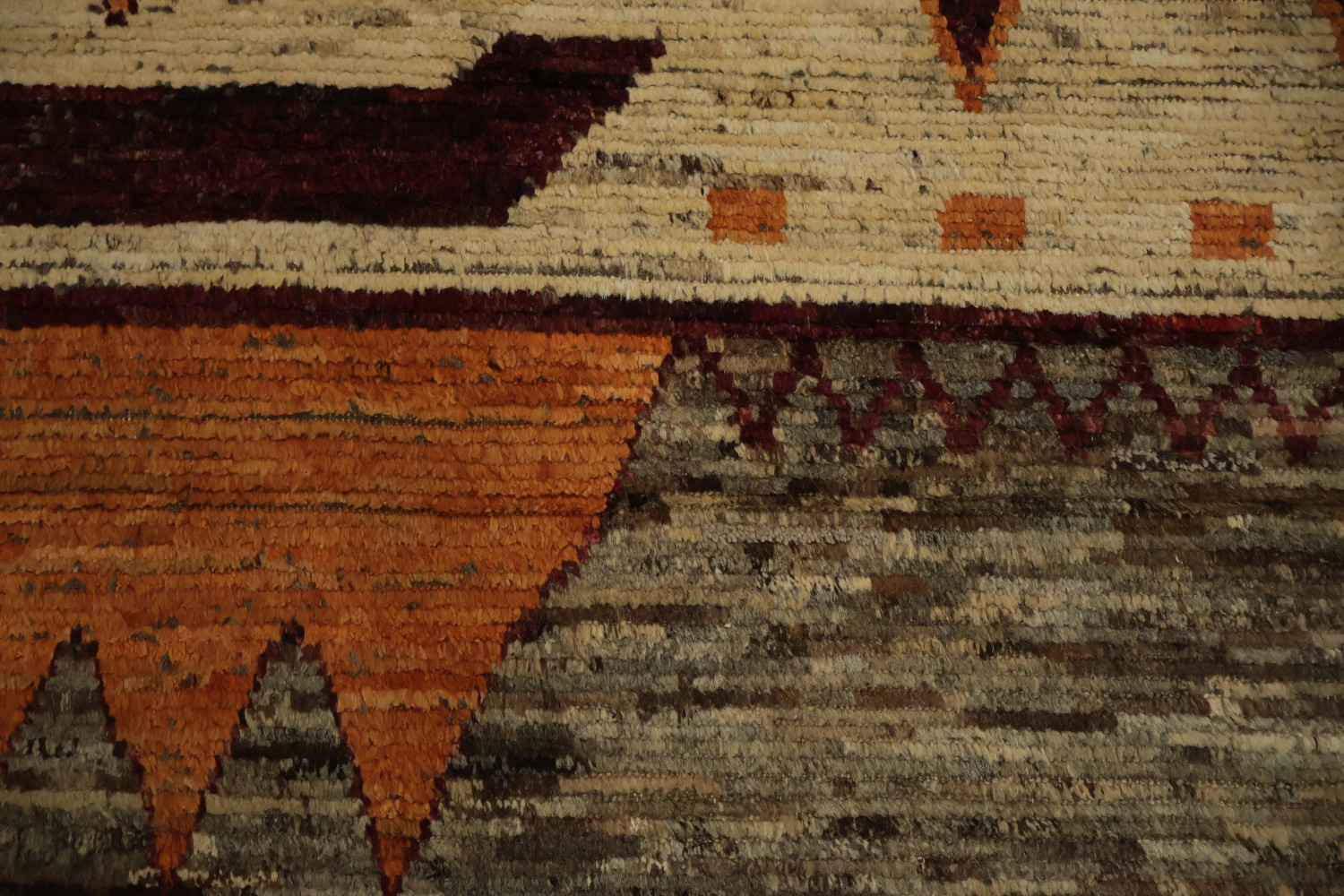 Geometric Handcrafted Moroccan Area Rug 9x10 with Earthy Patterns
