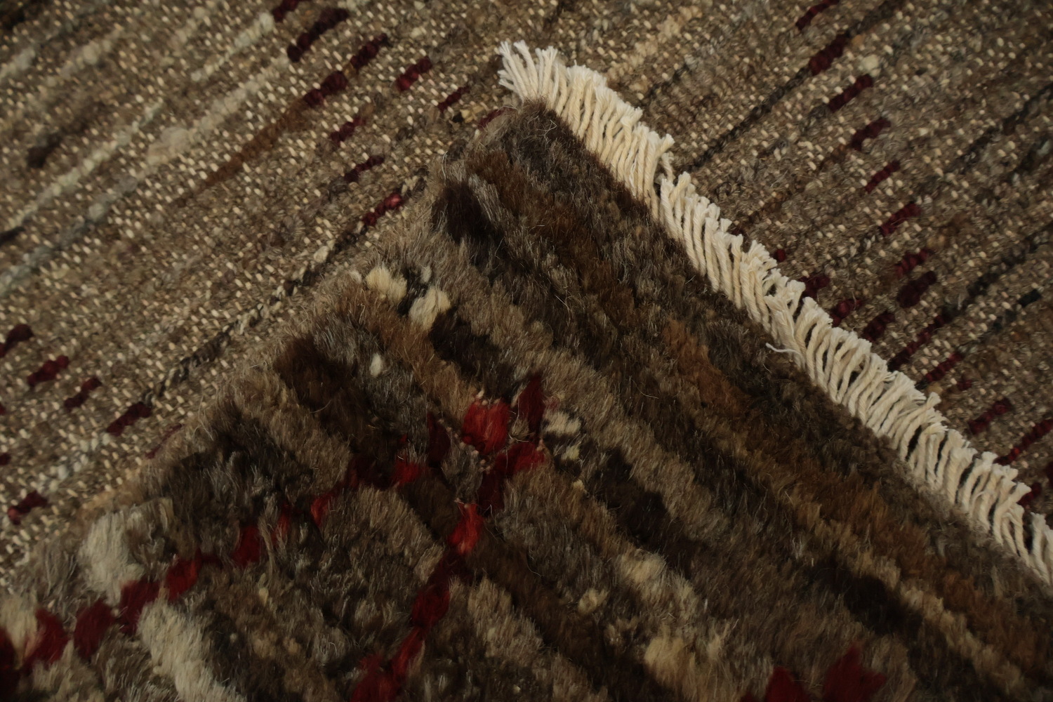 Geometric Handcrafted Moroccan Area Rug 9x10 with Earthy Patterns