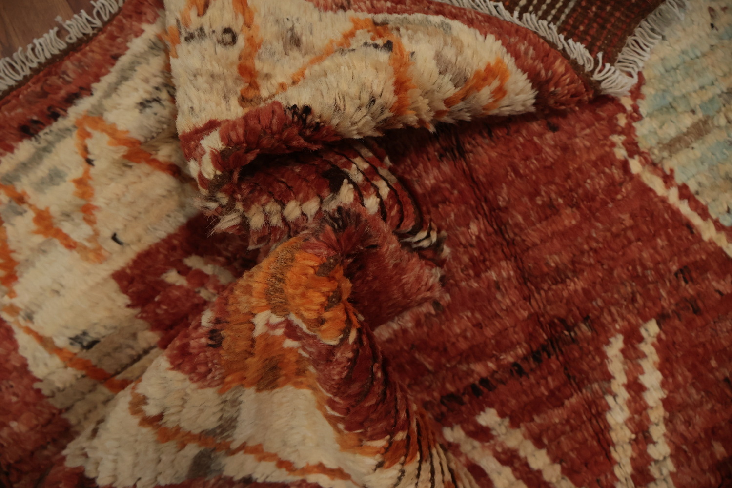 Intricate Tribal Design on a Rich Moroccan Area Rug 6x9