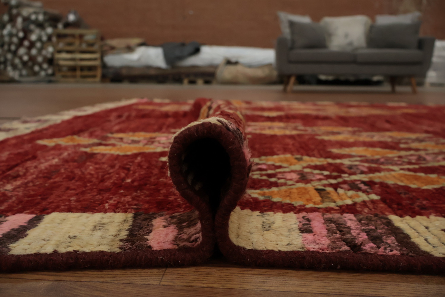 Red Geometric Moroccan Oriental Area Rug 7x10