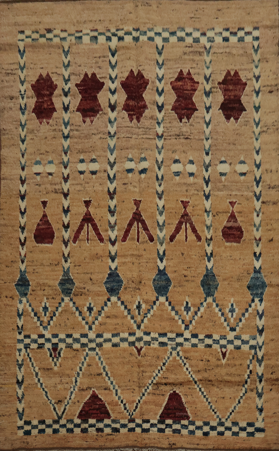 Ethnic Style Moroccan Area Rug 7x10 with Unique Symbolic Designs