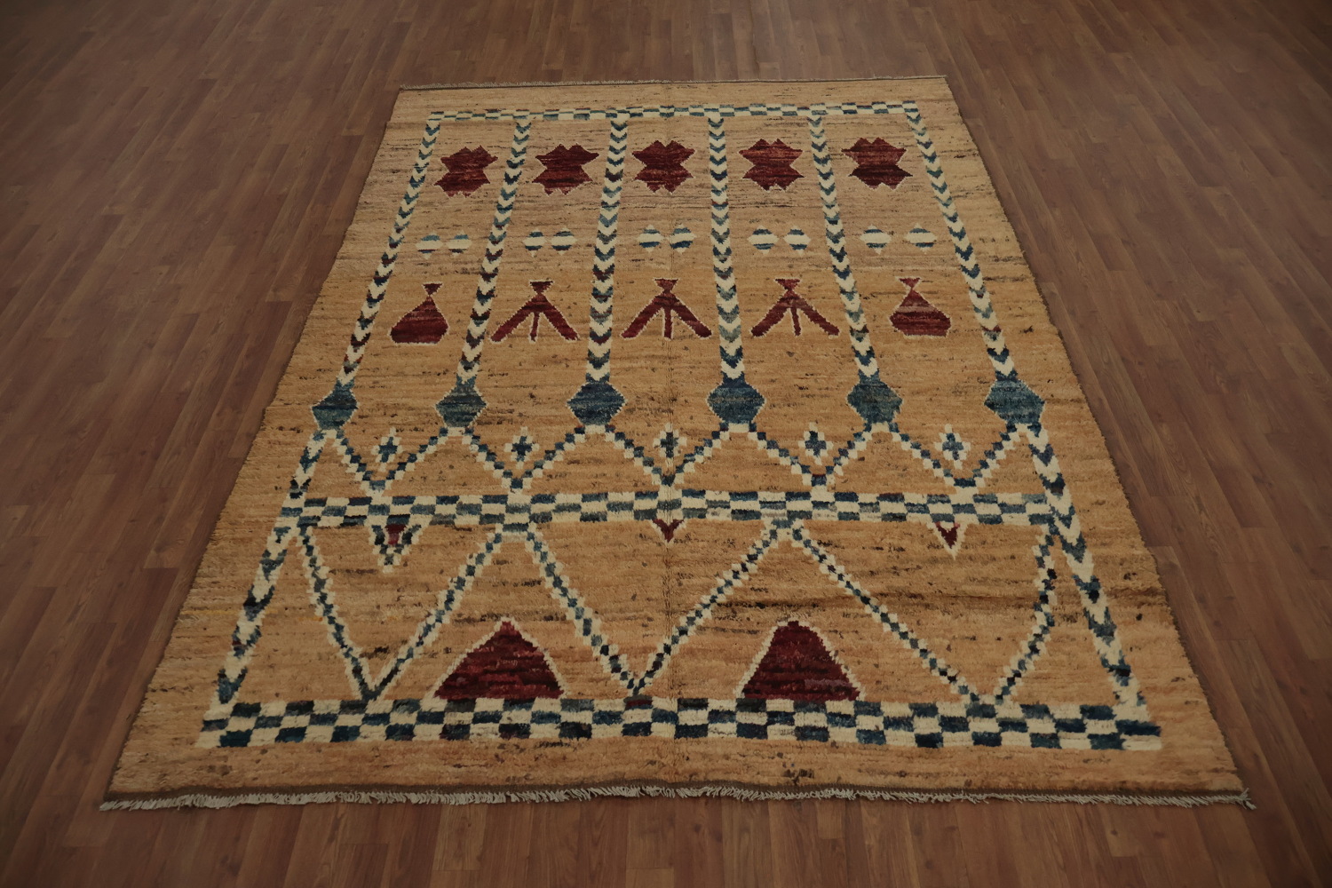 Ethnic Style Moroccan Area Rug 7x10 with Unique Symbolic Designs