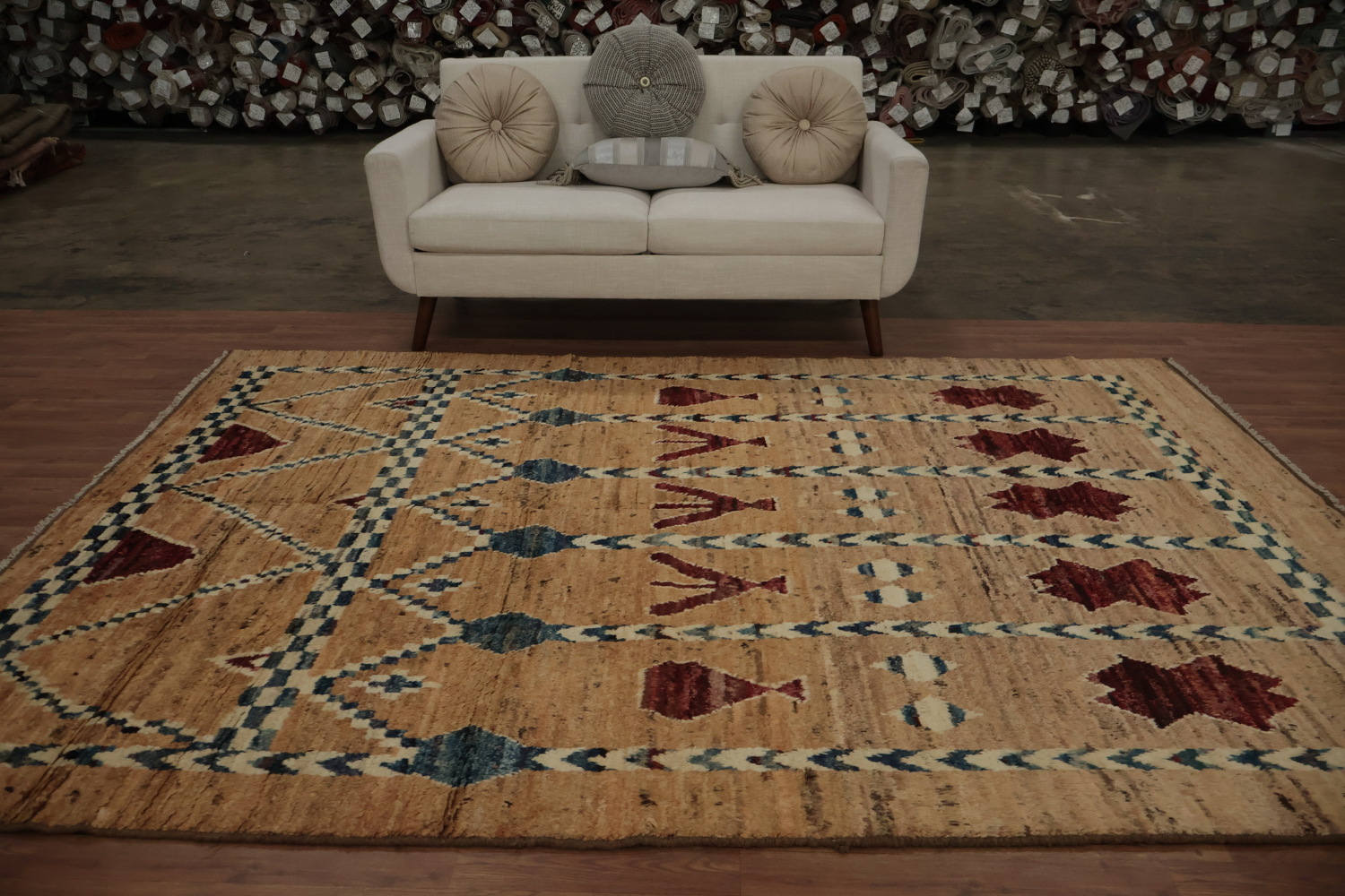 Ethnic Style Moroccan Area Rug 7x10 with Unique Symbolic Designs