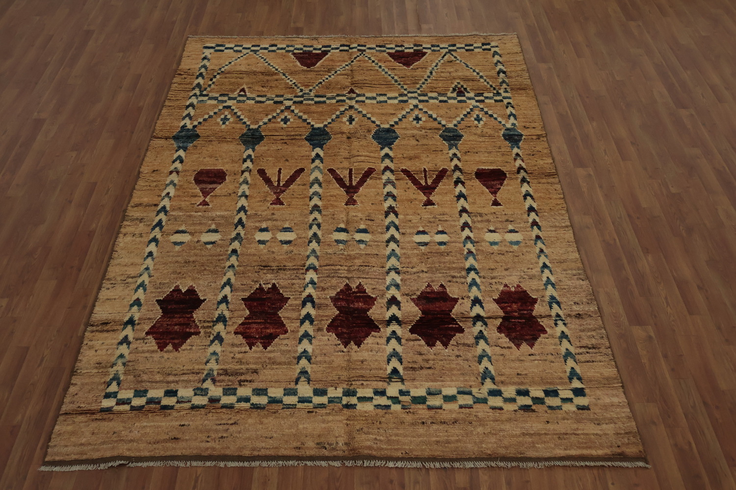 Ethnic Style Moroccan Area Rug 7x10 with Unique Symbolic Designs