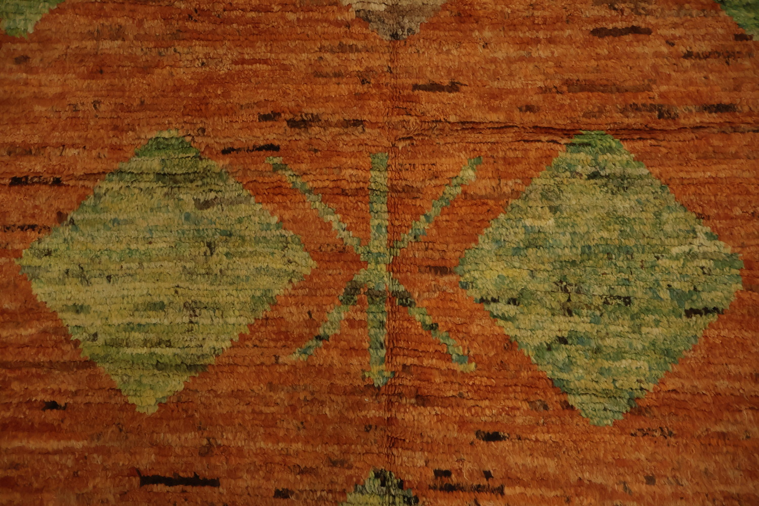 Orange Wool Handmade Moroccan Oriental Area Rug 7x10