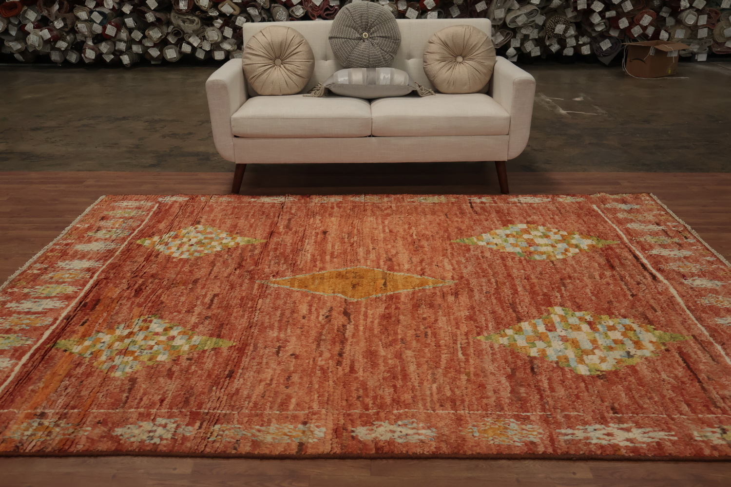 Charm Traditional Moroccan Area Rug 7x10 with Geometric Patterns