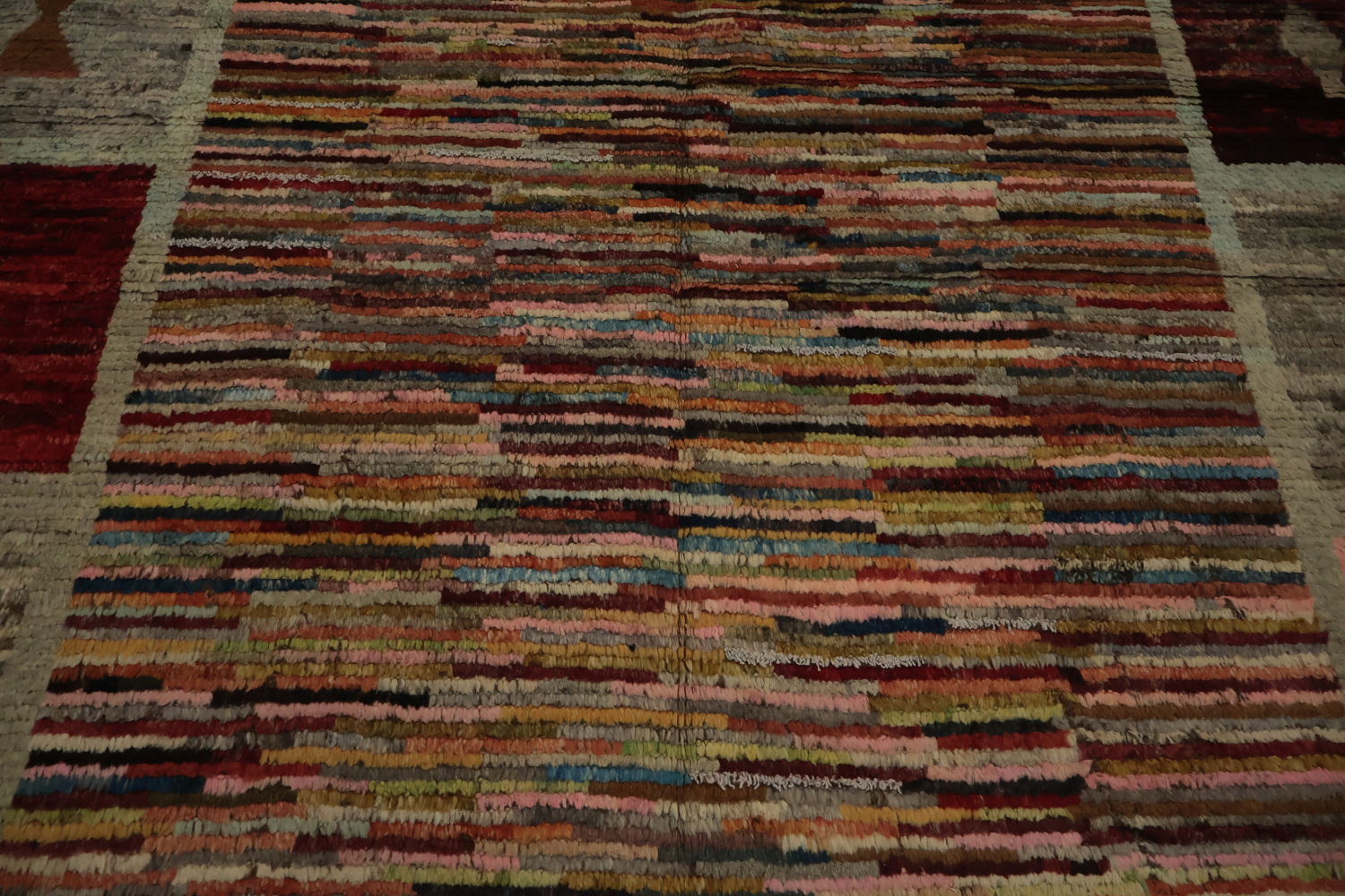 Moroccan Area Rug 7x10 with Colorful Geometric Border Patterns