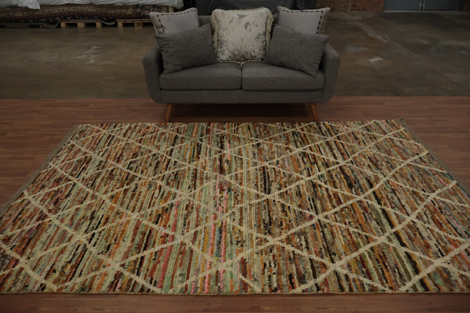 Earth Tones Moroccan Area Rug 7x10 for Cozy Stylish Homes