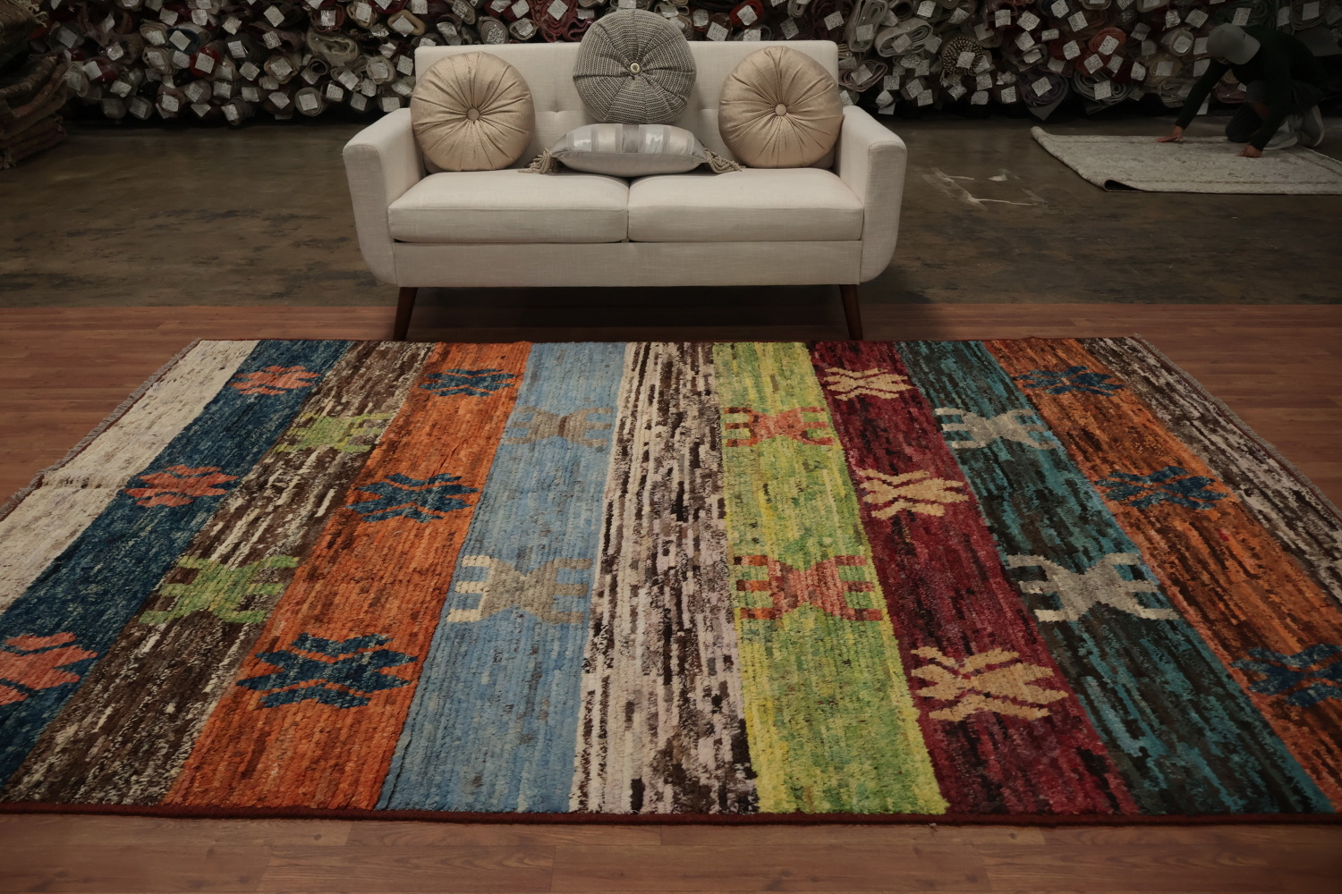 Unique Moroccan Area Rug 7x10 with a Mix of Rich Colors and Patterns