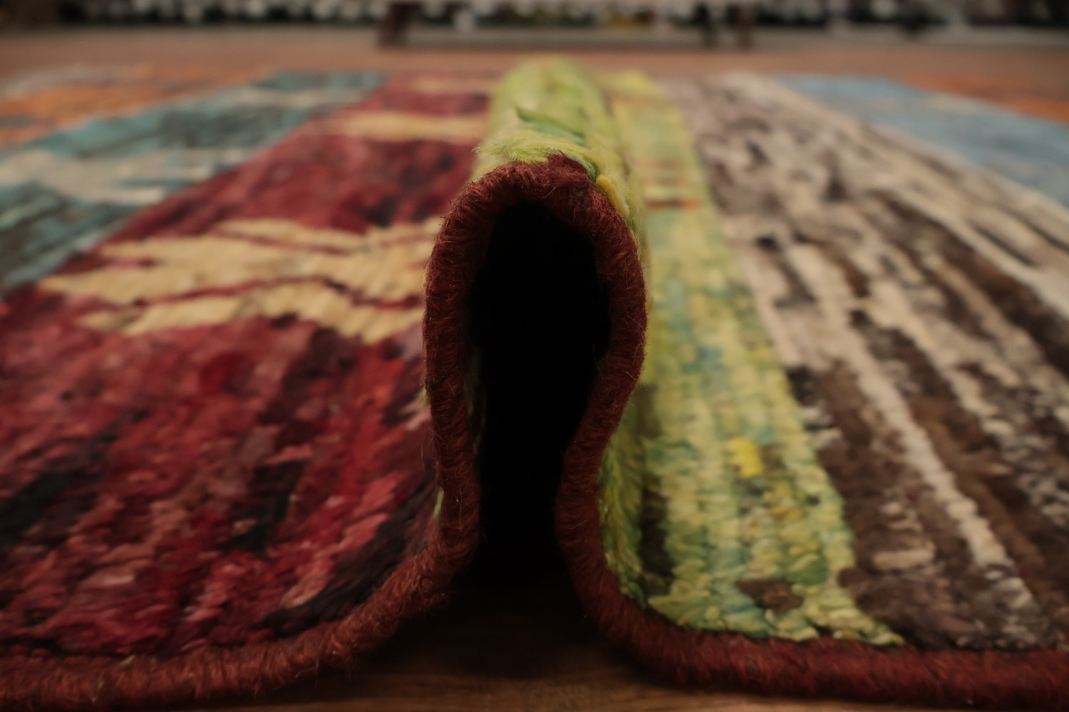 Unique Moroccan Area Rug 7x10 with a Mix of Rich Colors and Patterns