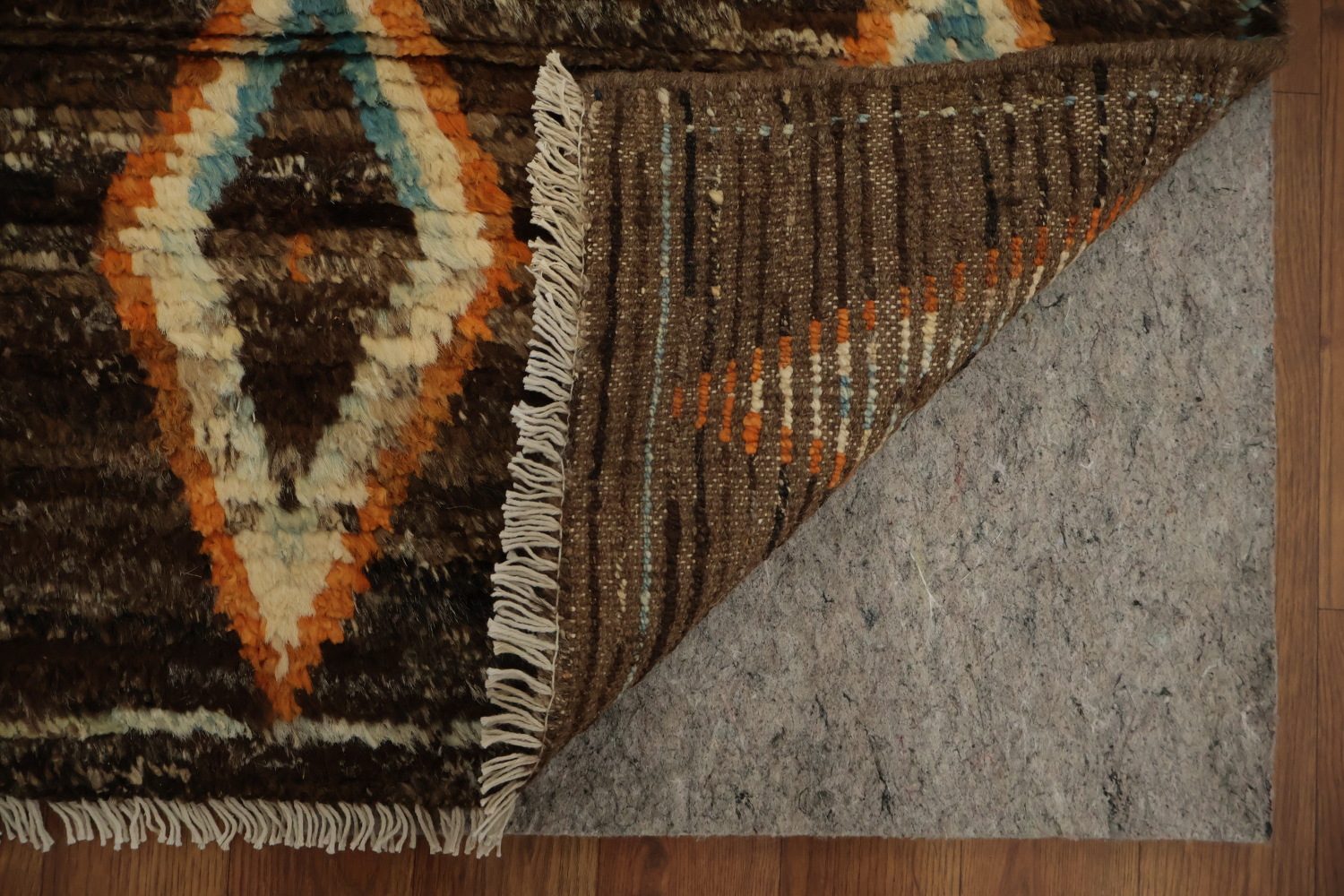 Warm and Cozy Moroccan Area Rug 7x9 with Ethnic Diamond Motifs