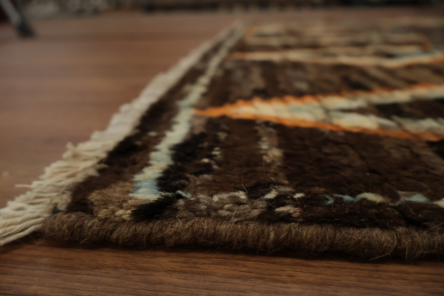 Warm and Cozy Moroccan Area Rug 7x9 with Ethnic Diamond Motifs