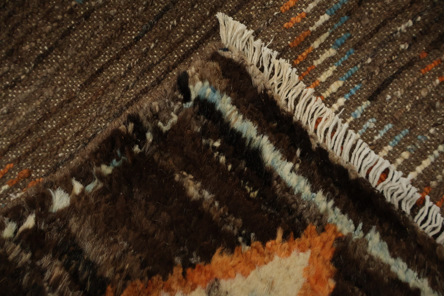 Warm and Cozy Moroccan Area Rug 7x9 with Ethnic Diamond Motifs