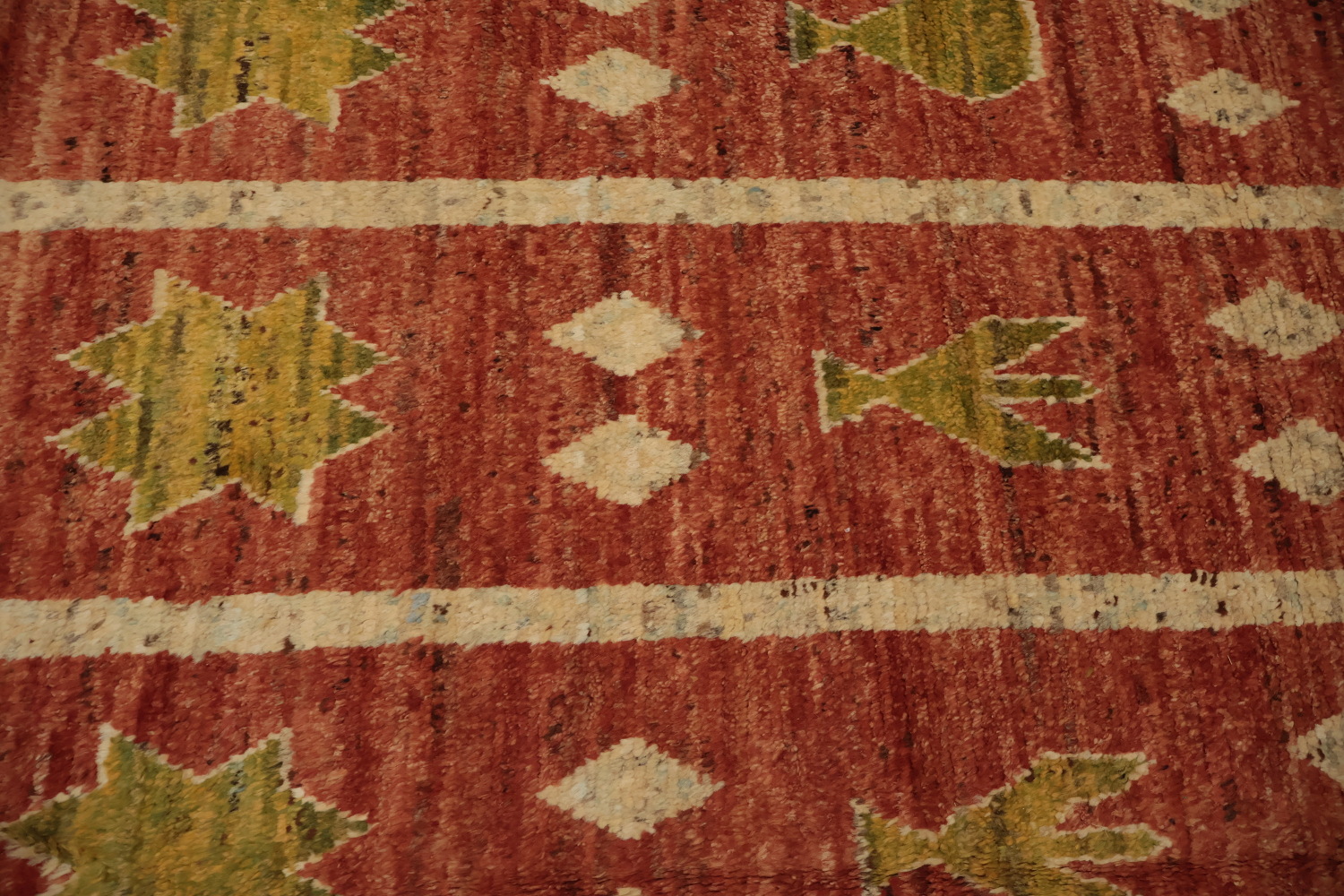 Artisan Moroccan Area Rug 7x10 with Bold Patterns in Earthy Tones
