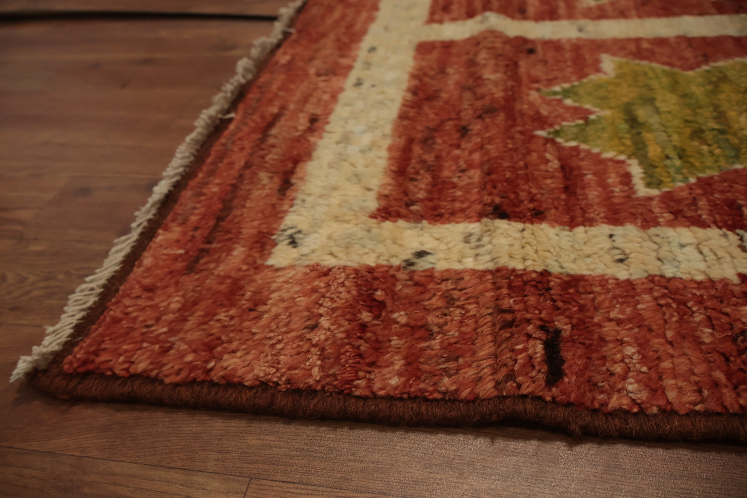 Artisan Moroccan Area Rug 7x10 with Bold Patterns in Earthy Tones
