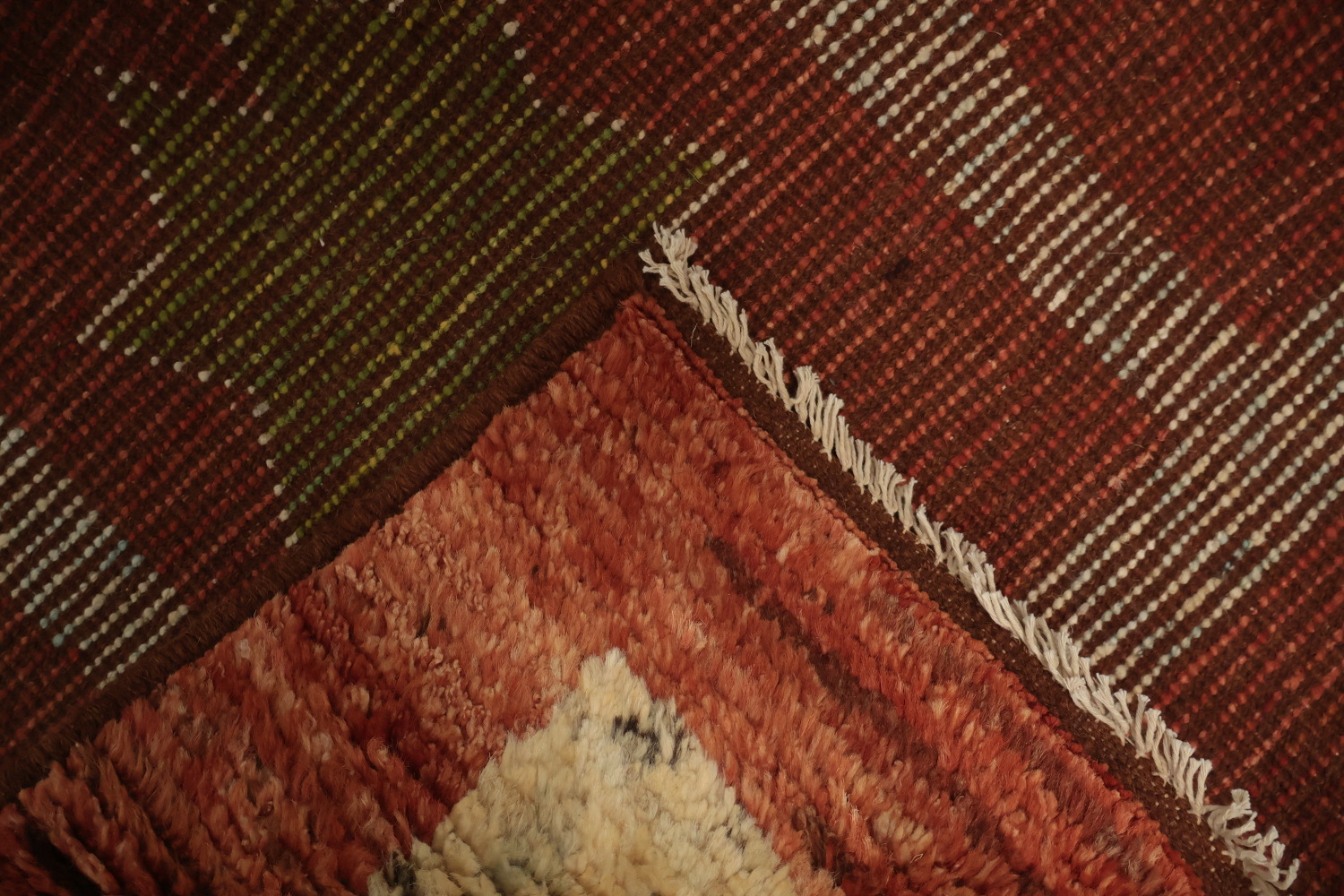 Artisan Moroccan Area Rug 7x10 with Bold Patterns in Earthy Tones