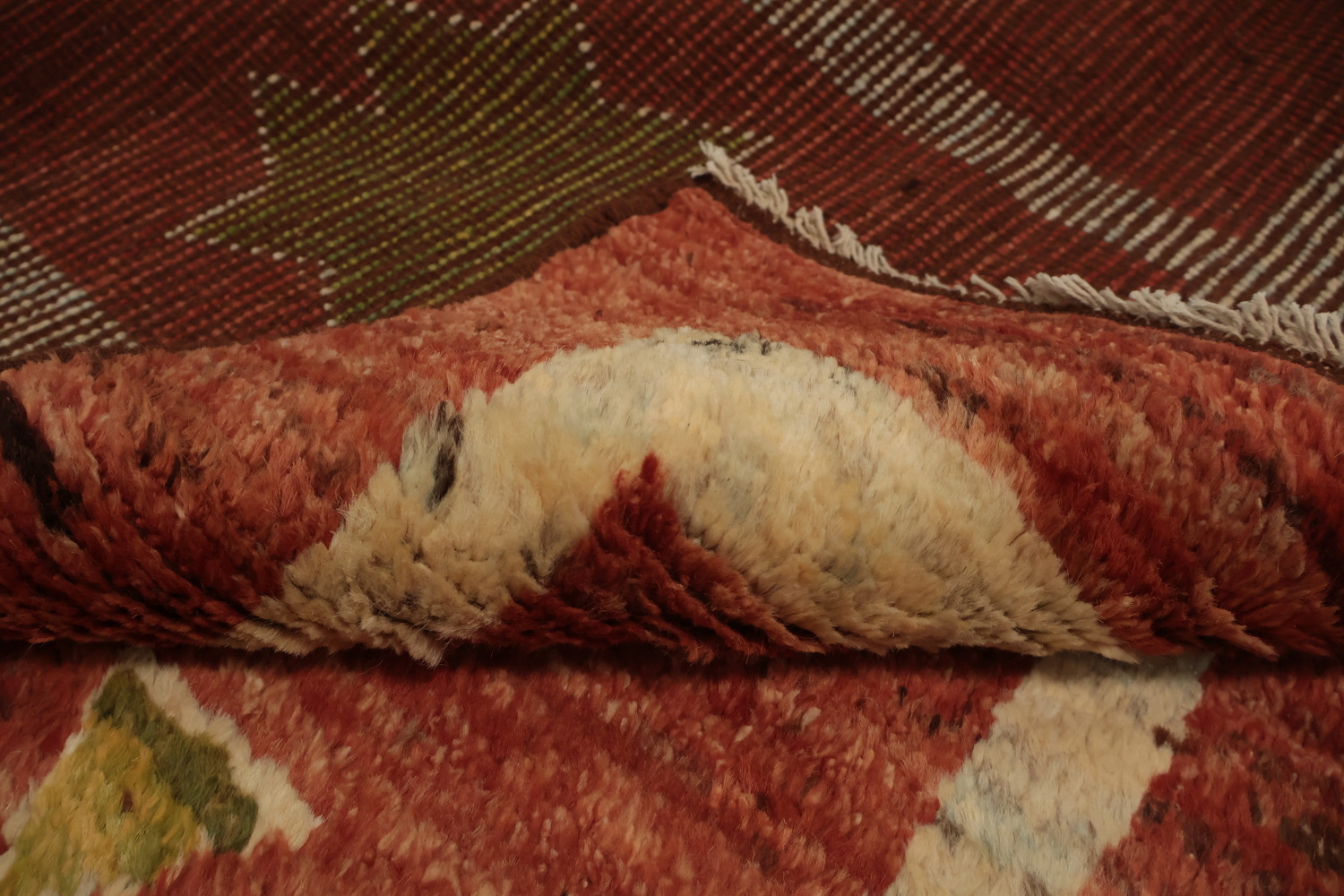 Artisan Moroccan Area Rug 7x10 with Bold Patterns in Earthy Tones