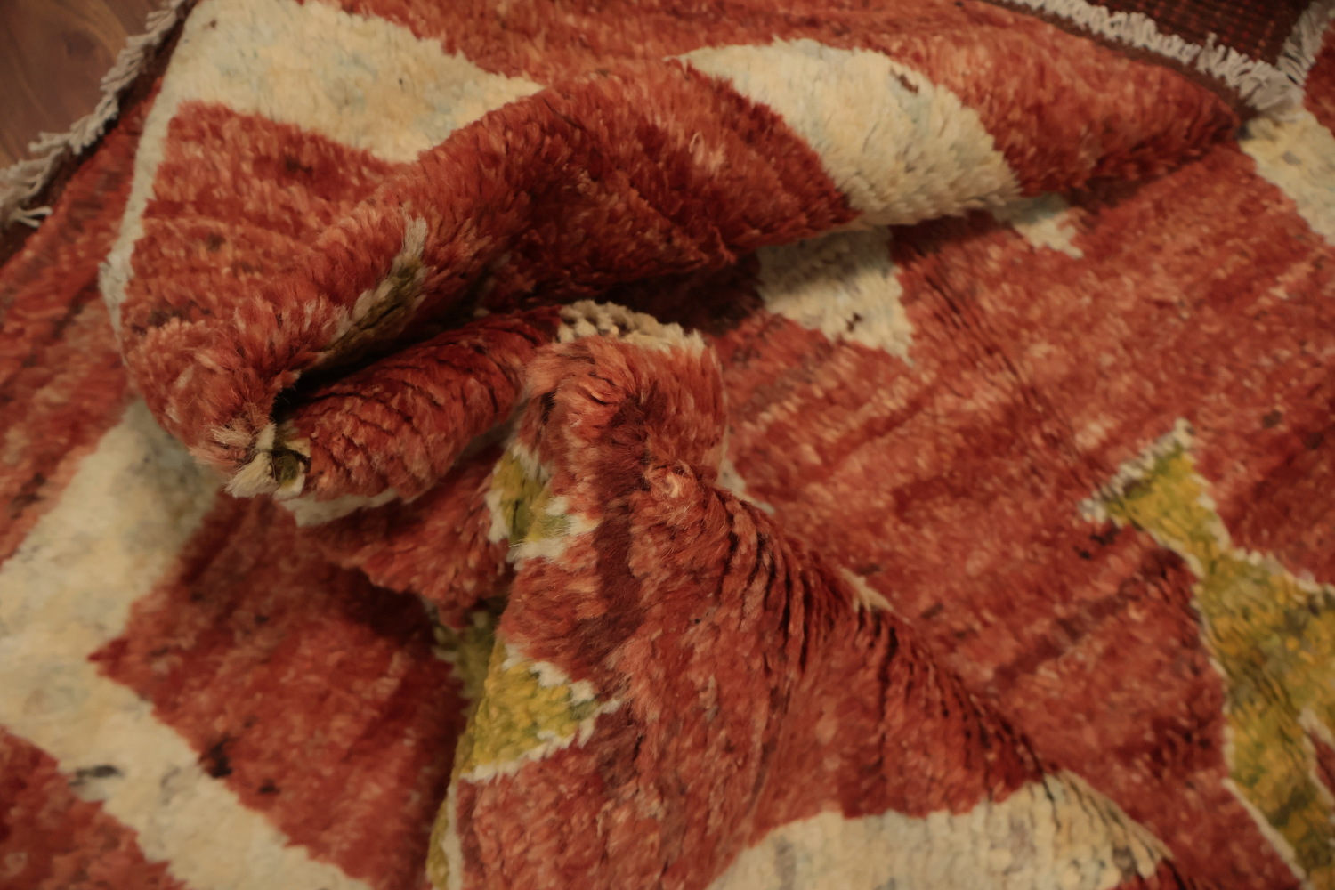 Artisan Moroccan Area Rug 7x10 with Bold Patterns in Earthy Tones
