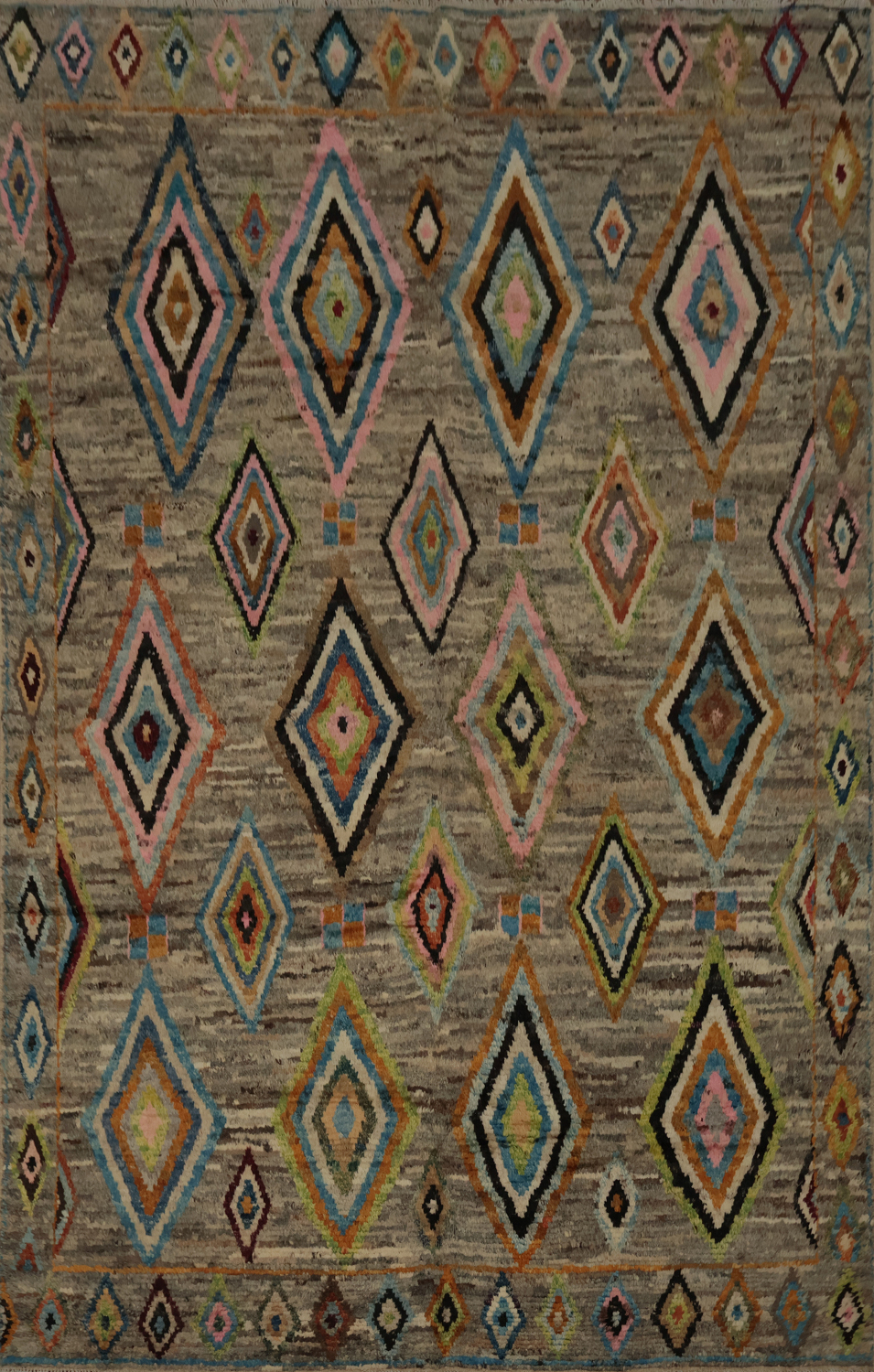 Diamonds Moroccan Area Rug 7x10 with Intricate Colorful Details
