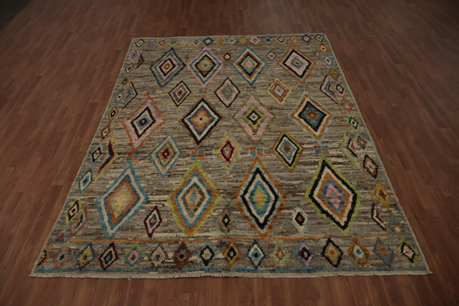 Diamonds Moroccan Area Rug 7x10 with Intricate Colorful Details