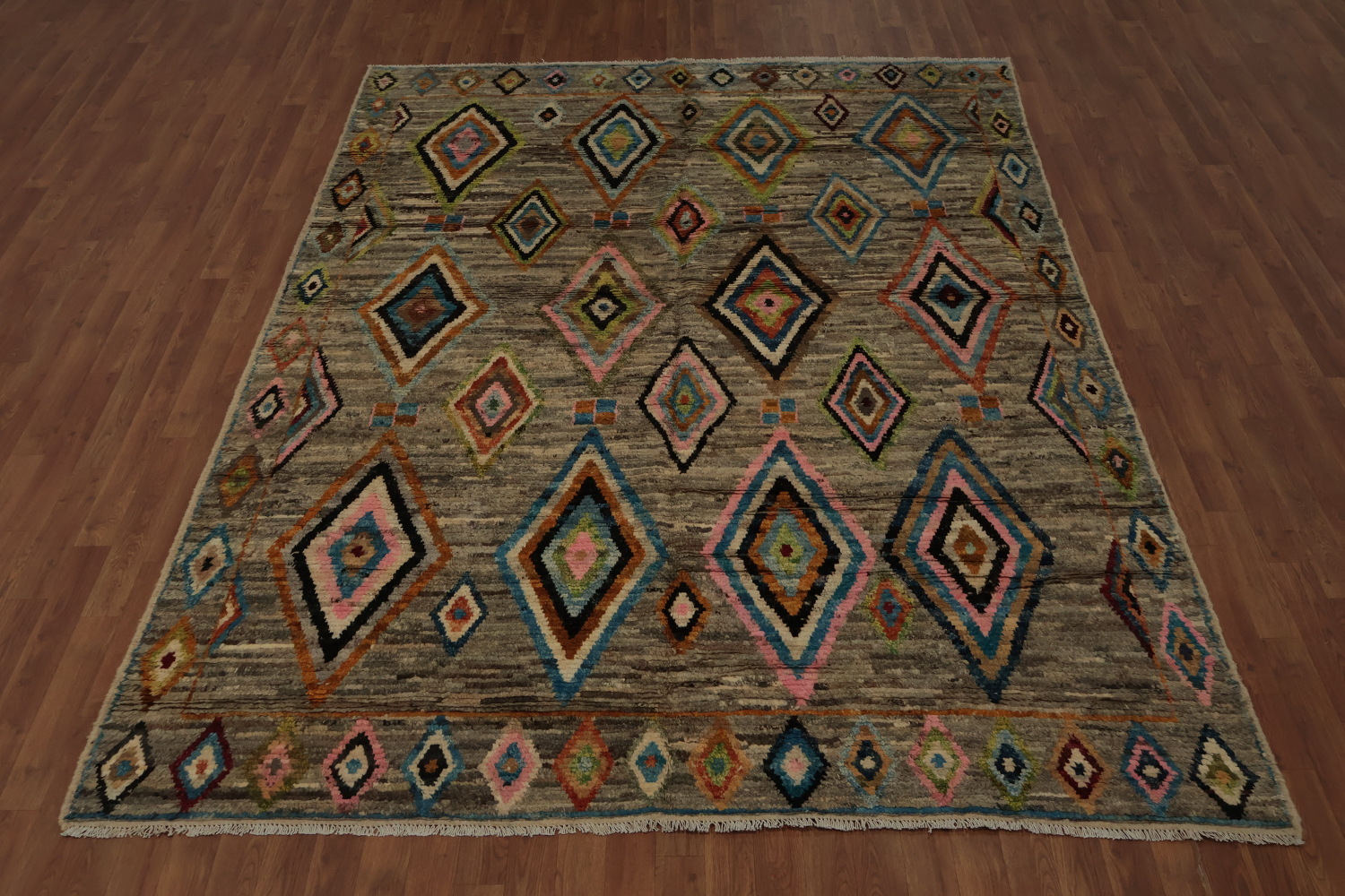 Diamonds Moroccan Area Rug 7x10 with Intricate Colorful Details