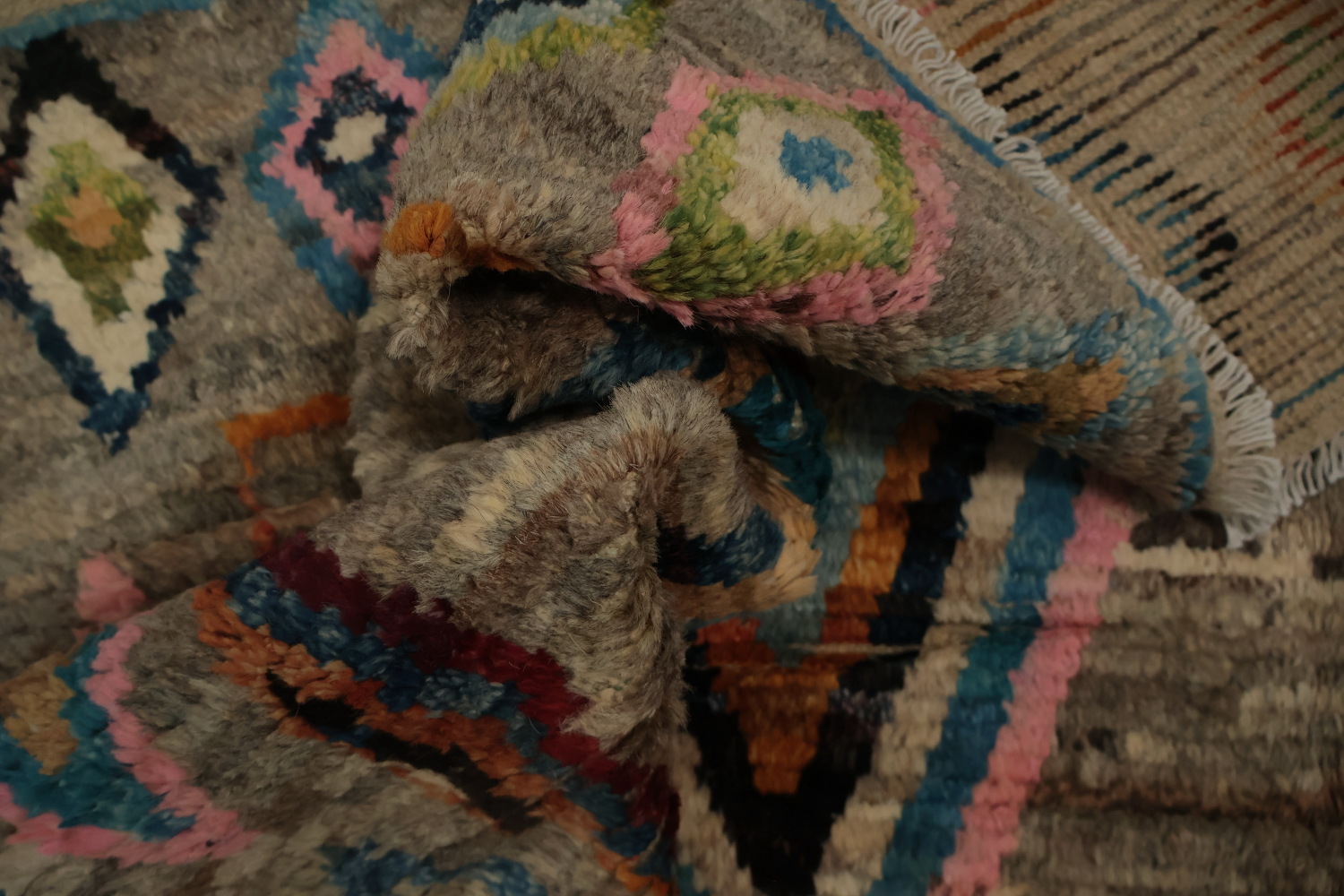 Diamonds Moroccan Area Rug 7x10 with Intricate Colorful Details