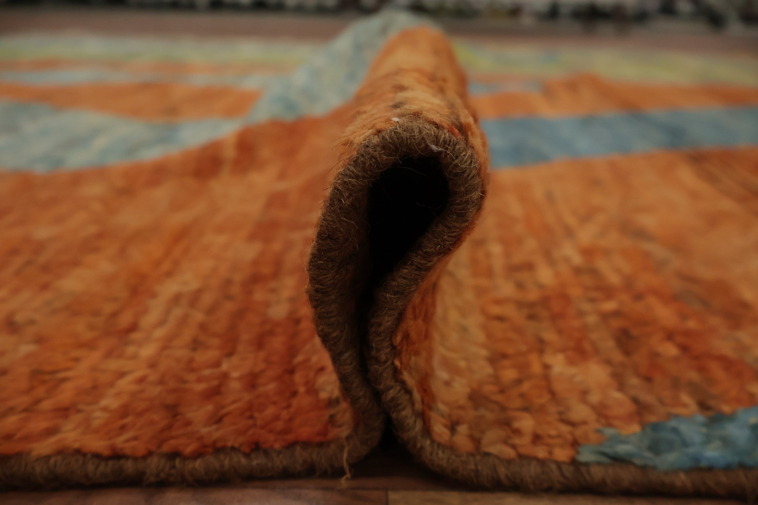 Dynamic Moroccan Area Rug 7x10 in Earth and Sky Tone Accents
