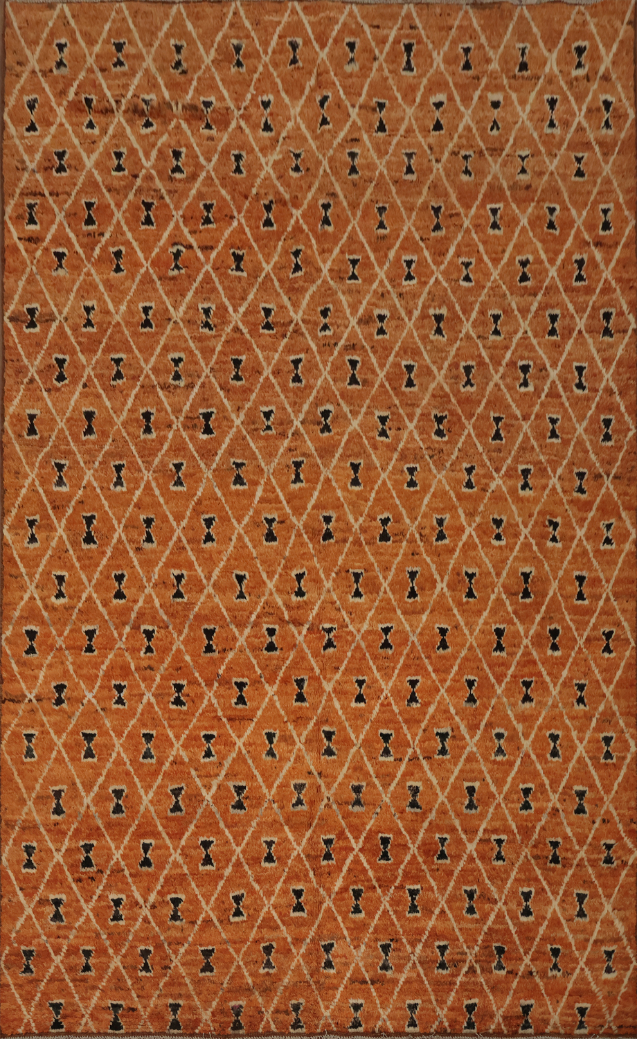 Elegant Orange Moroccan Area Rug 7x10 with Unique Patterns