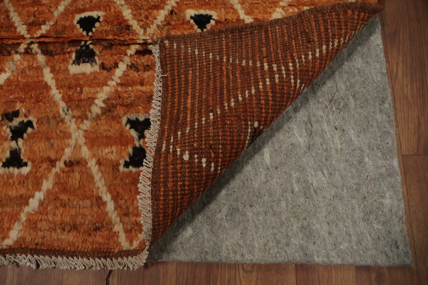 Elegant Orange Moroccan Area Rug 7x10 with Unique Patterns