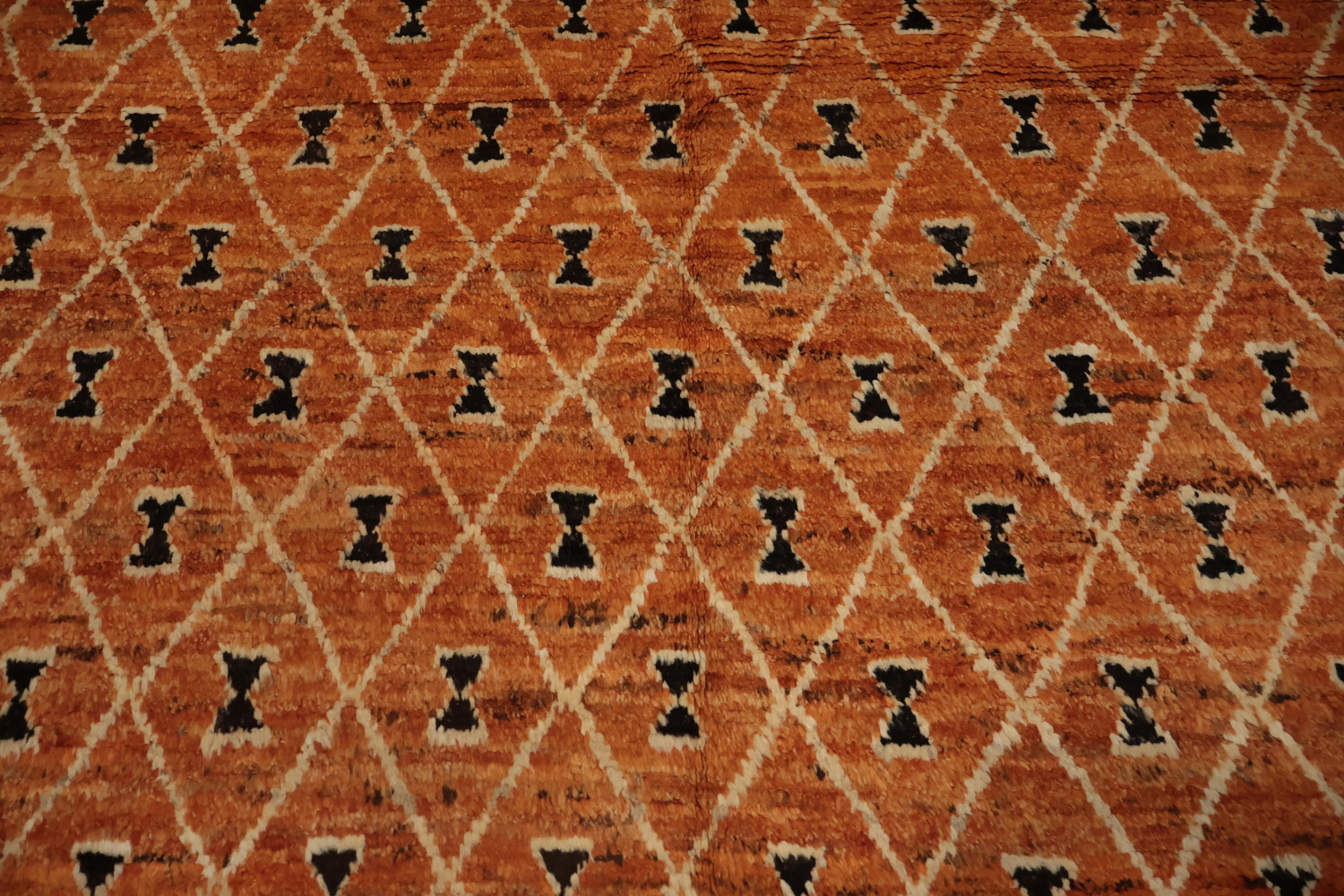 Elegant Orange Moroccan Area Rug 7x10 with Unique Patterns