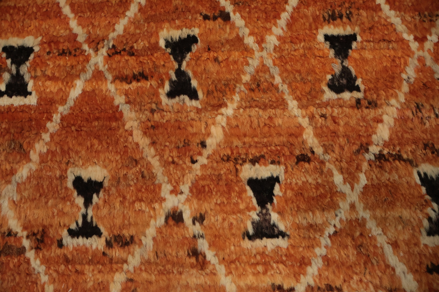 Elegant Orange Moroccan Area Rug 7x10 with Unique Patterns