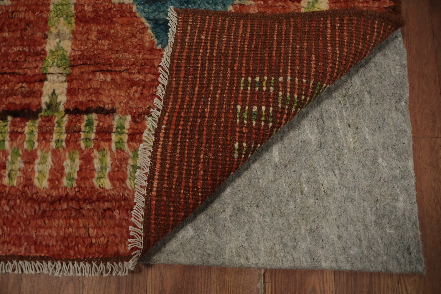 Handcrafted Rusty Wool Bohemian Moroccan Area Rug 7x10