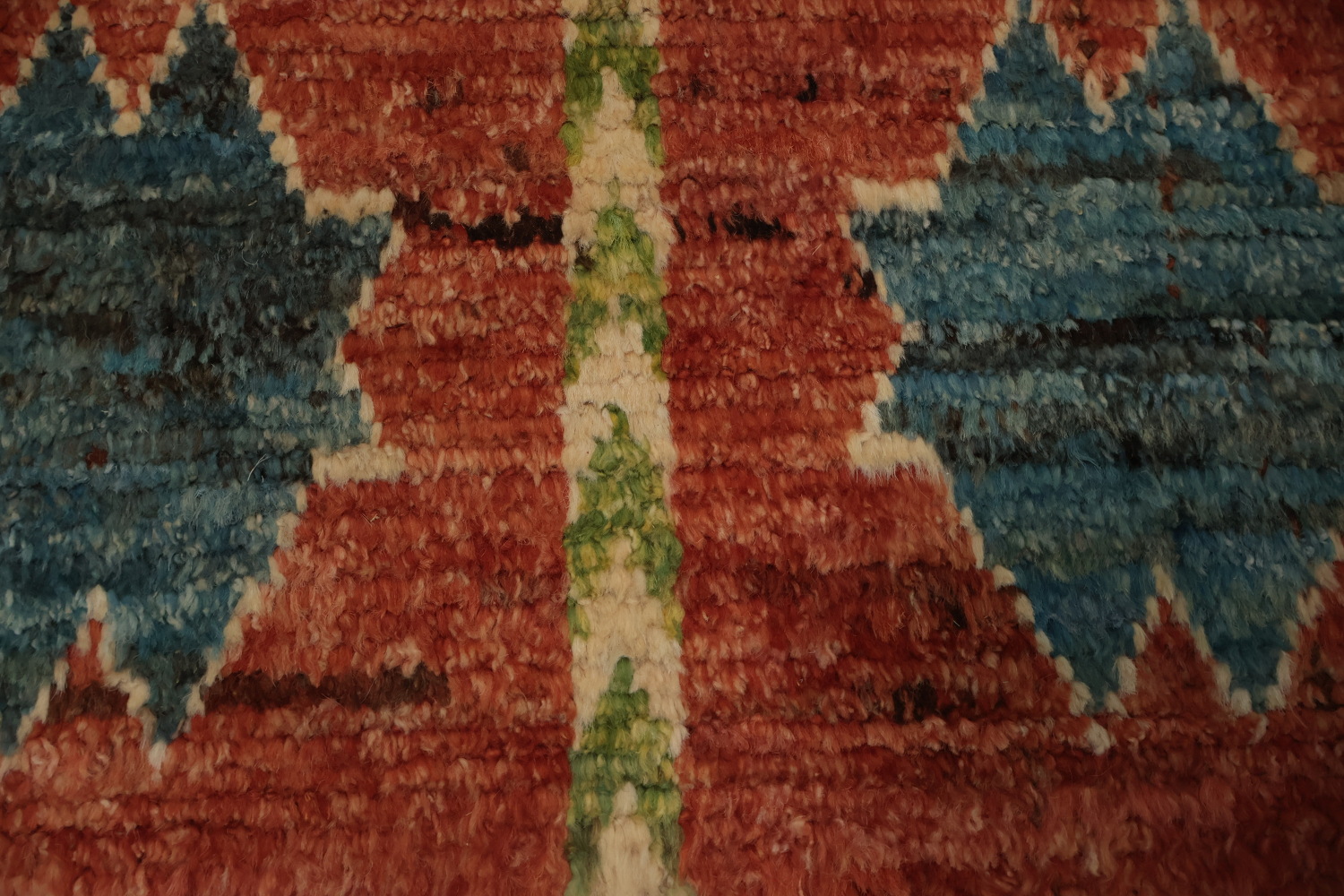 Handcrafted Rusty Wool Bohemian Moroccan Area Rug 7x10