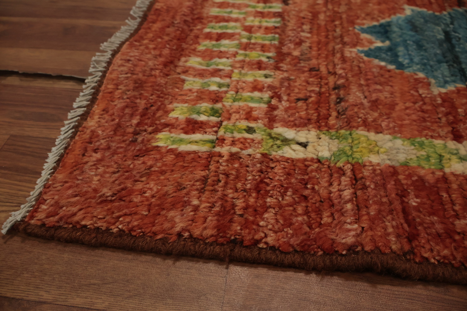 Handcrafted Rusty Wool Bohemian Moroccan Area Rug 7x10