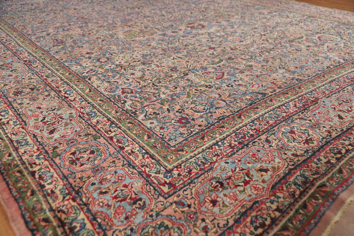 Antique Vegetable Dye Kerman Persian Large Rug 9x18