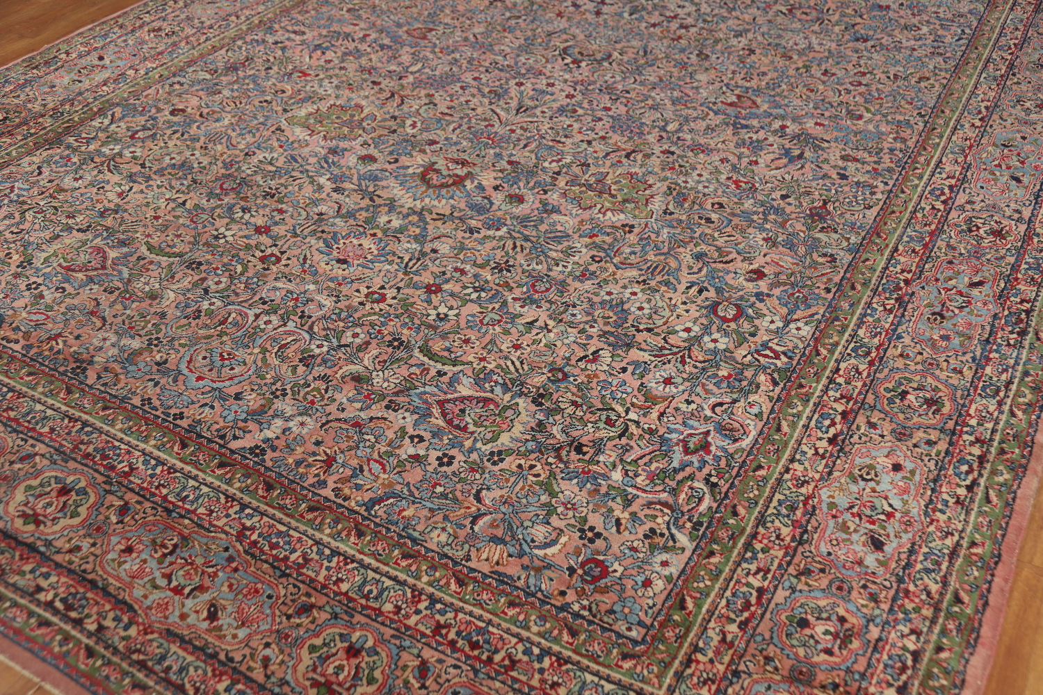 Antique Vegetable Dye Kerman Persian Large Rug 9x18