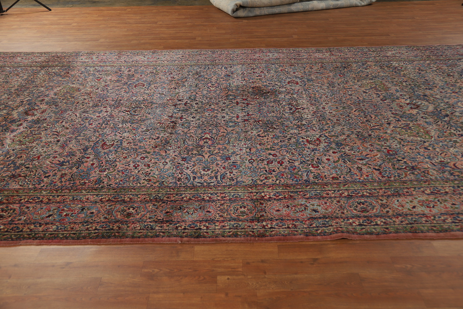 Antique Vegetable Dye Kerman Persian Large Rug 9x18