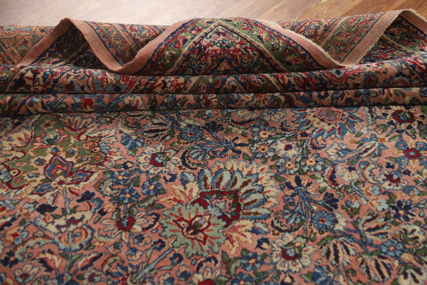 Antique Vegetable Dye Kerman Persian Large Rug 9x18