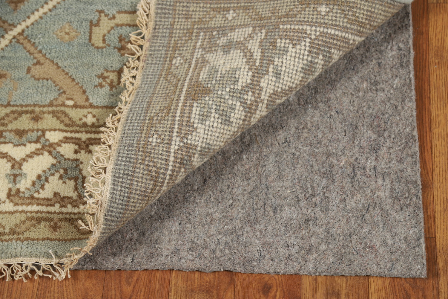 Light Blue Square Wool Oushak Indian Rug 4x4