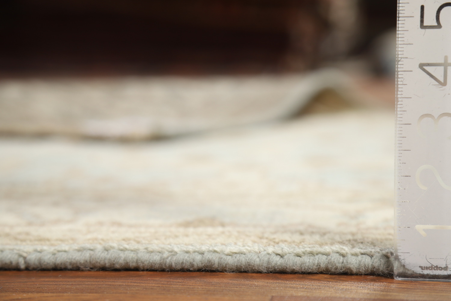 Light Blue Square Wool Oushak Indian Rug 4x4