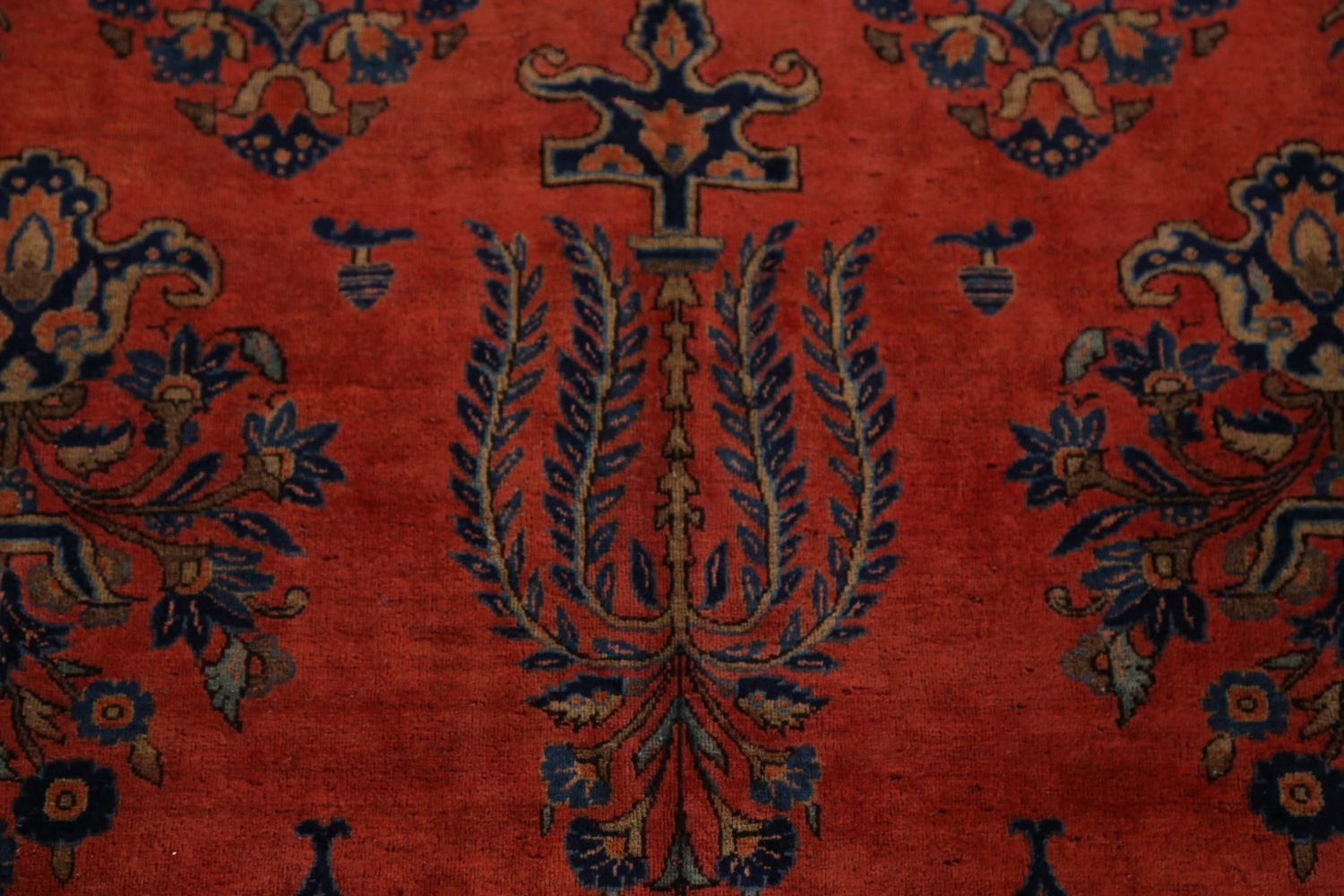Pre-1900 Vegetable Dye Manchester Wool Kashan Persian Rug 10x16
