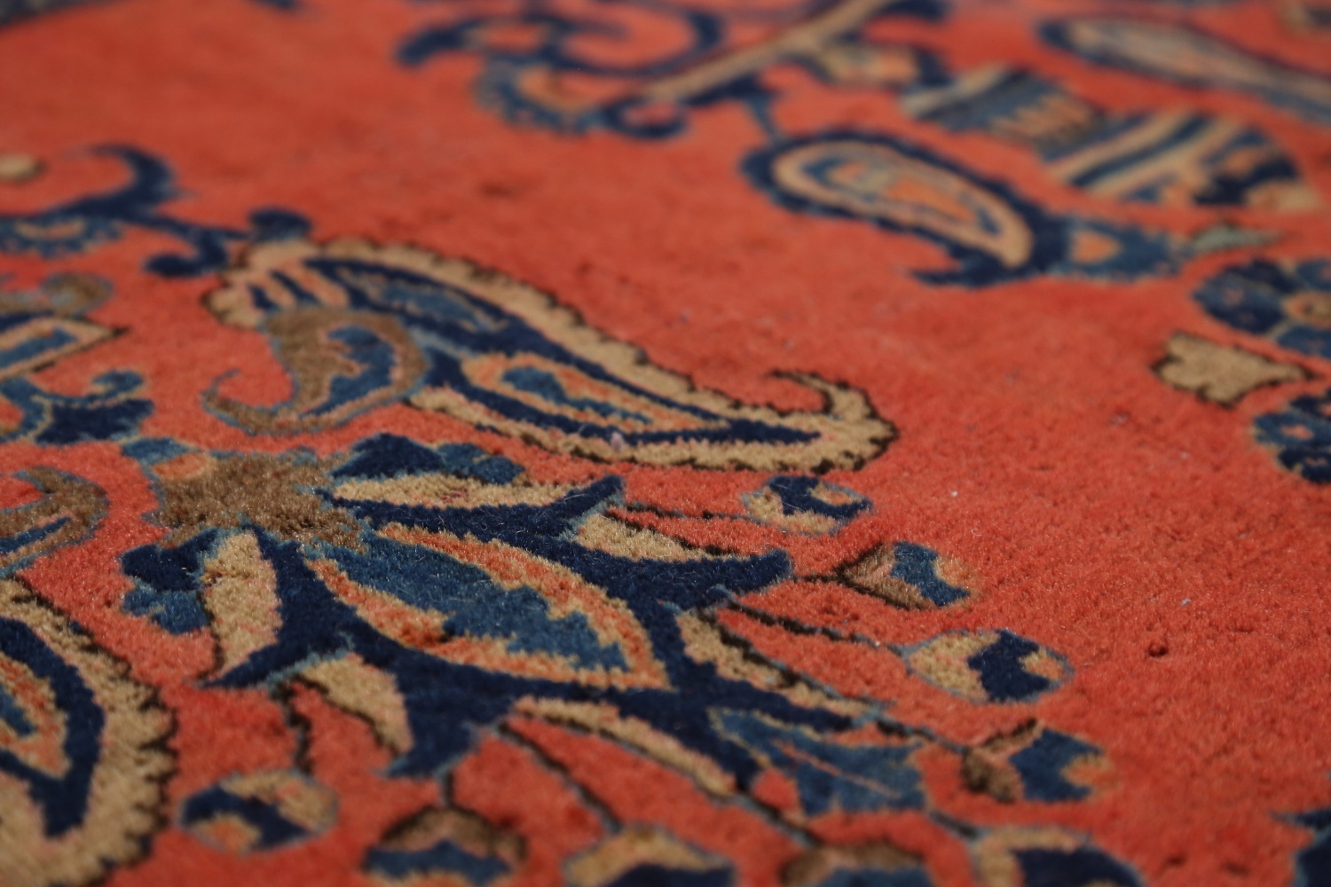 Pre-1900 Vegetable Dye Manchester Wool Kashan Persian Rug 10x16